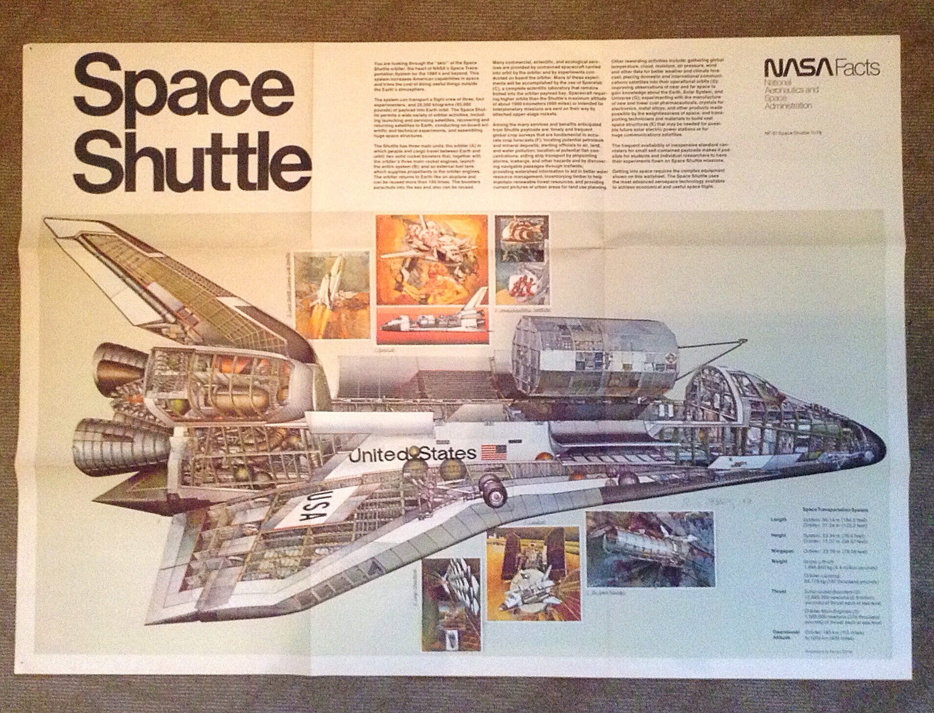 希少 NASA Space Shuttle 特大ポスター 1978年 希少 NASA Space Shuttle 特大ポスター 1978年