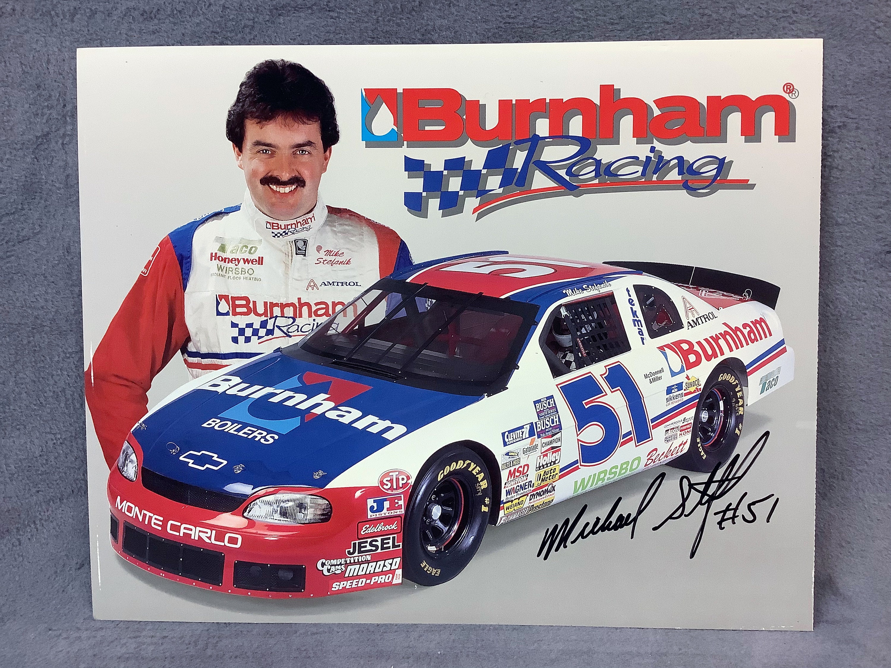 Mike Stefanik Signed 1996 NASCAR Bush Grand National Series #51