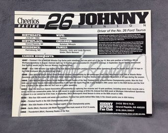 Johnny Benson Signed 1998 NASCAR Winston Cup Series #26 Cheerios