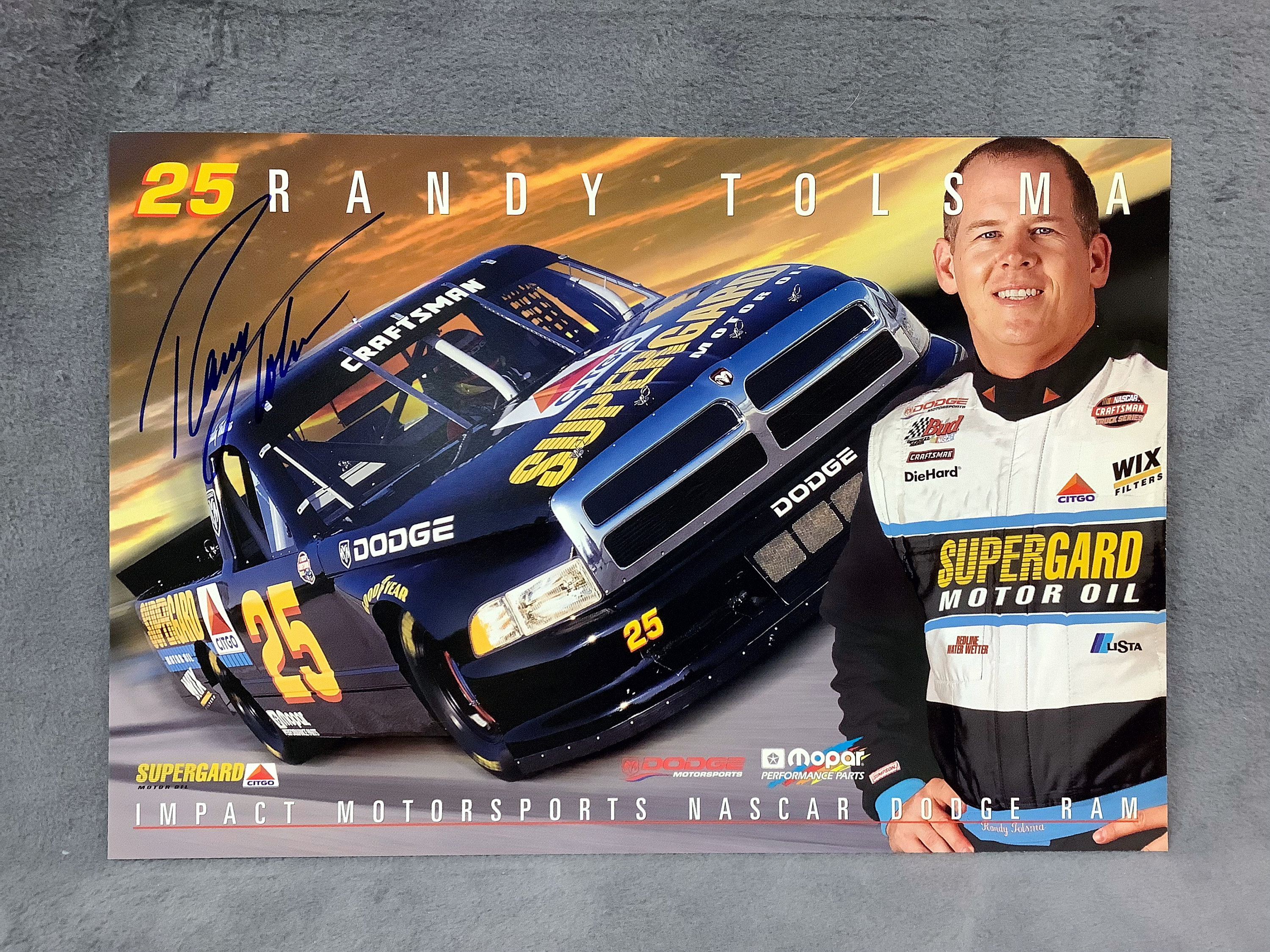 Randy Tolsma Signed 1999 NASCAR Craftsman Truck Series #25