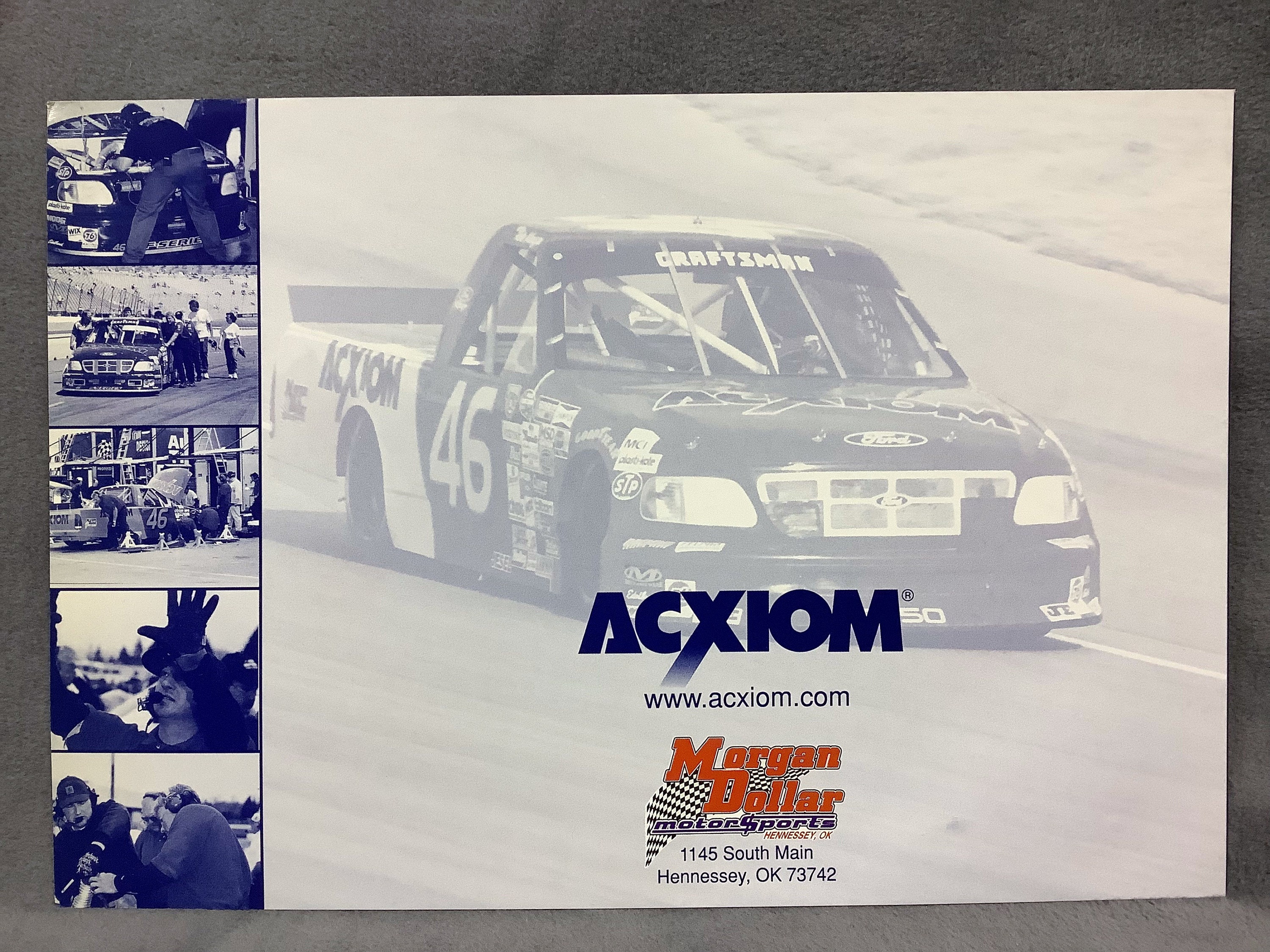 Rob Morgan Signed 1999 NASCAR Craftsman Truck Series #46 Acxiom
