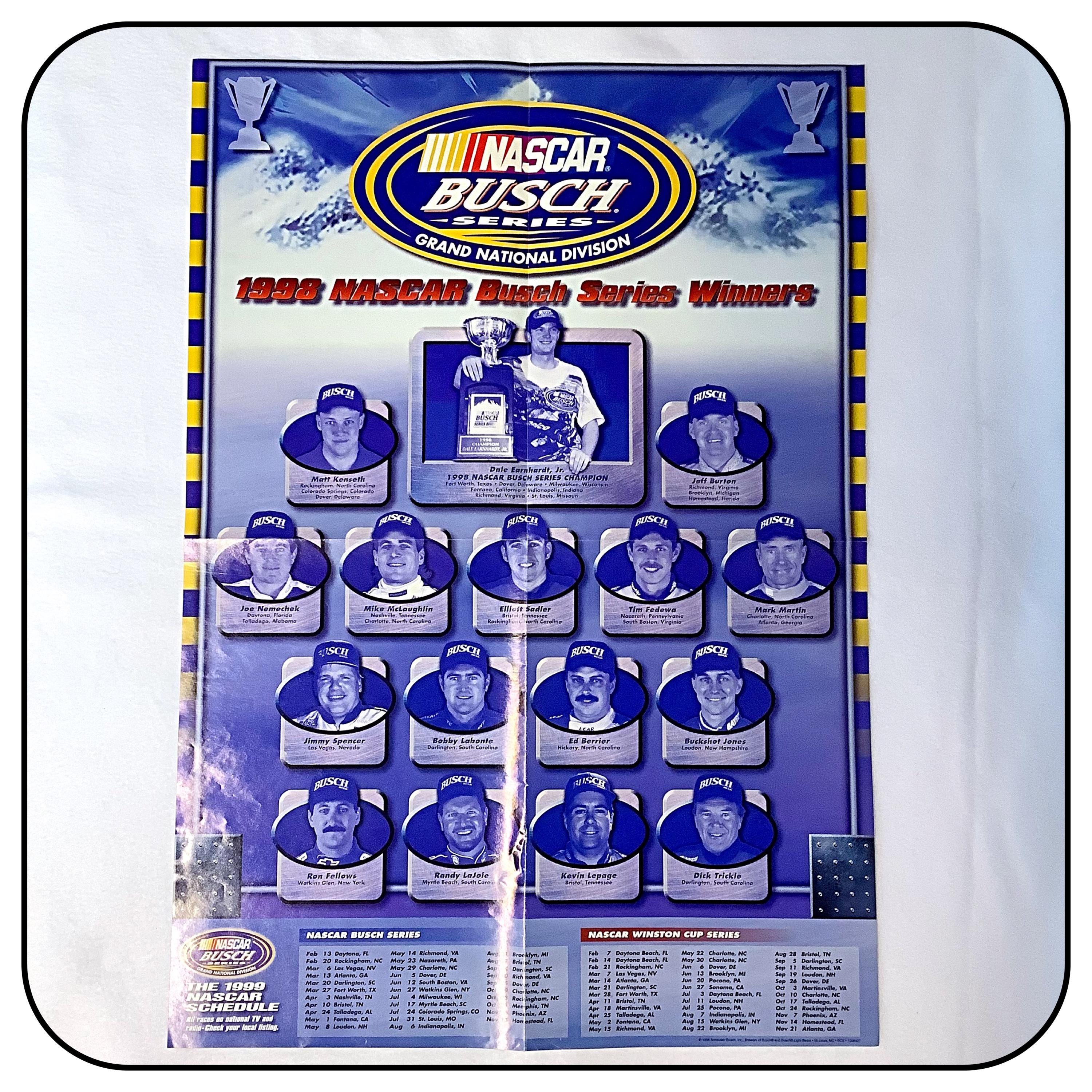 Nascar 1998 Bush Grand National Series Winners Poster and 1999