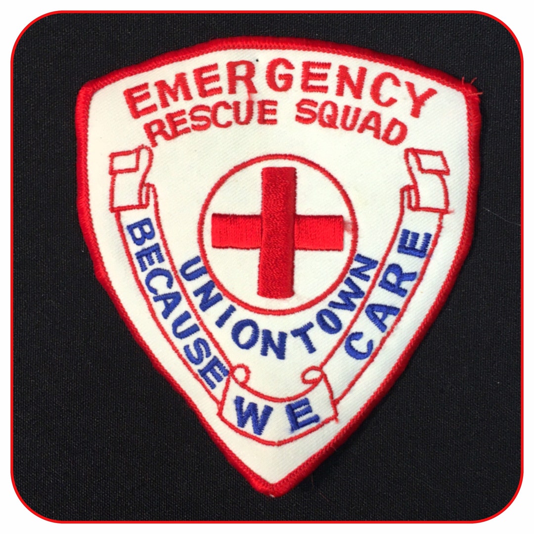 Uniontown Emergency Rescue Squad Embroidered Shield Sew on Four Inch