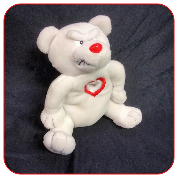 Vintage Meanies Valentines "Heartless Bear" 1999 Plush Gag Gift, Breakup Teddy Bear Toy