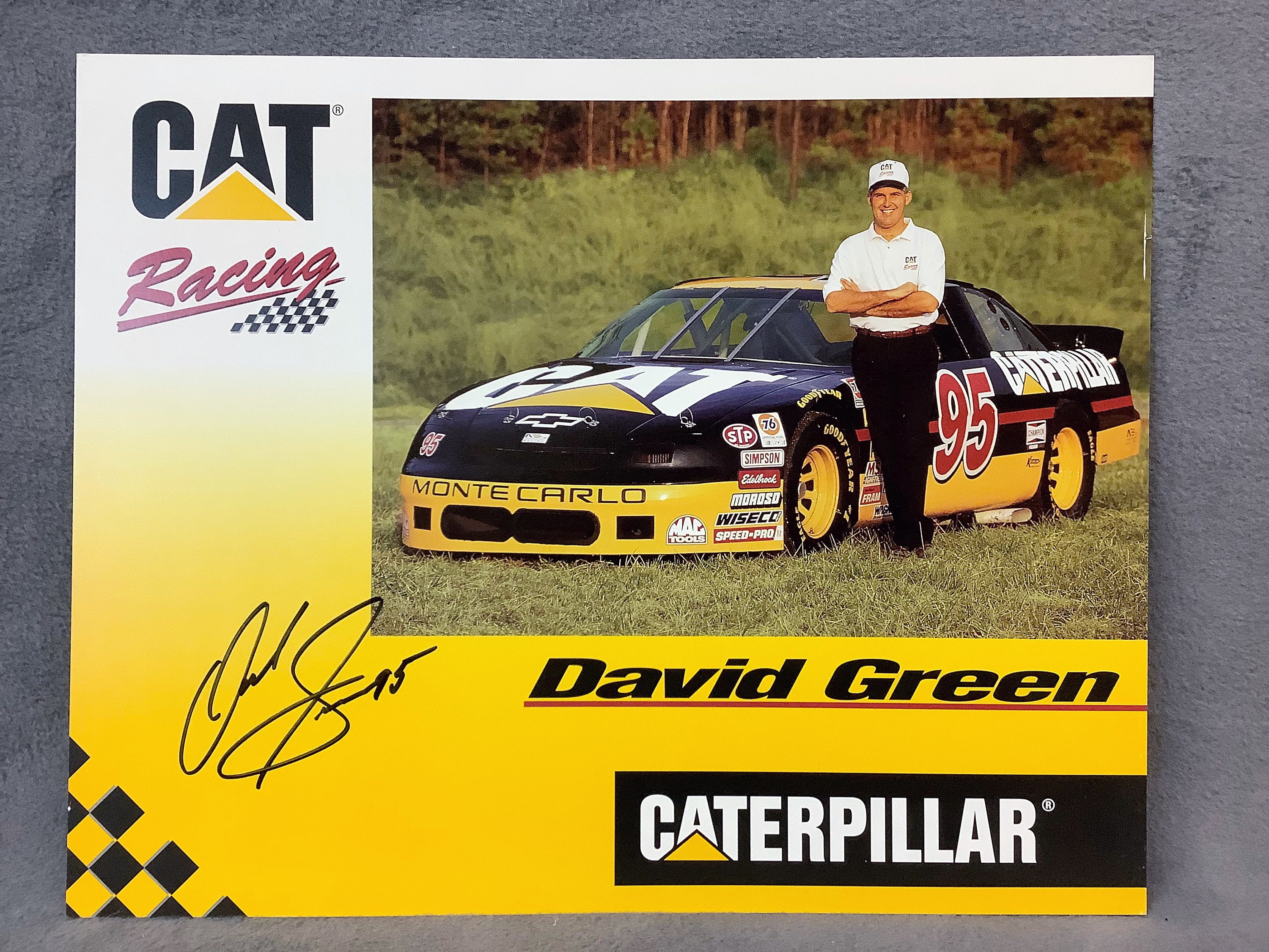 David Green Signed 1996 NASCAR Bush Grand National Series #95 CAT