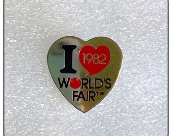 Vintage Heart Shape 1982 World's Fair Lapel Pin Knoxville, Tenn-i