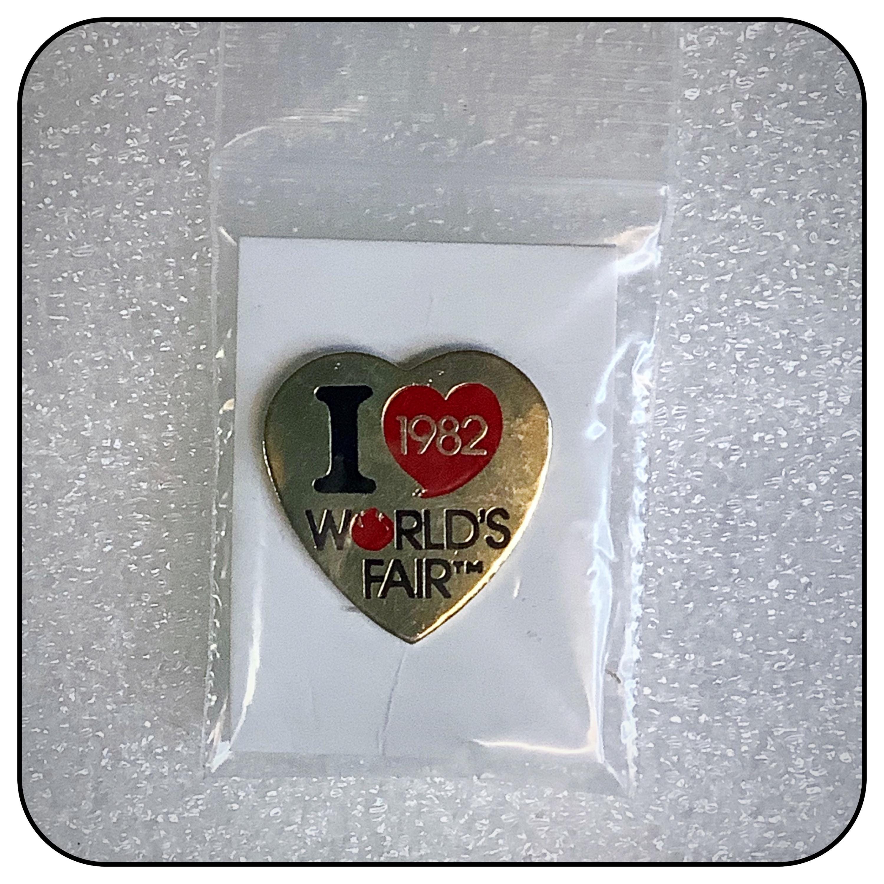 Vintage Heart Shape 1982 World's Fair Lapel Pin Knoxville, Tenn-i