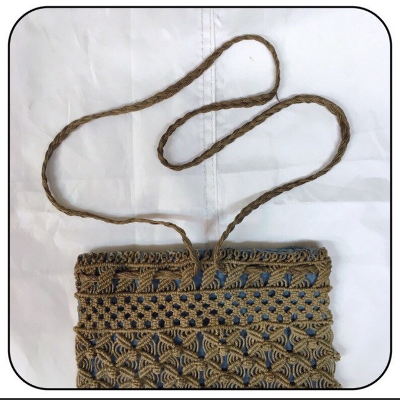 Hobo Bag Boho Bag 70s Hippie Handbag 80s Woven Purse Vintage Macrame Cross body Bag Shoulder Bag Small Purse Knitted Bag