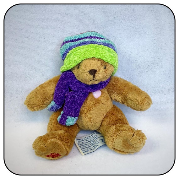 Cherished Teddies 6 Inch Mini Plush Bear With Winter Hat and Scarf 2003 Stuffed Animal Vintage Enesco Cherished Teddies Etsy