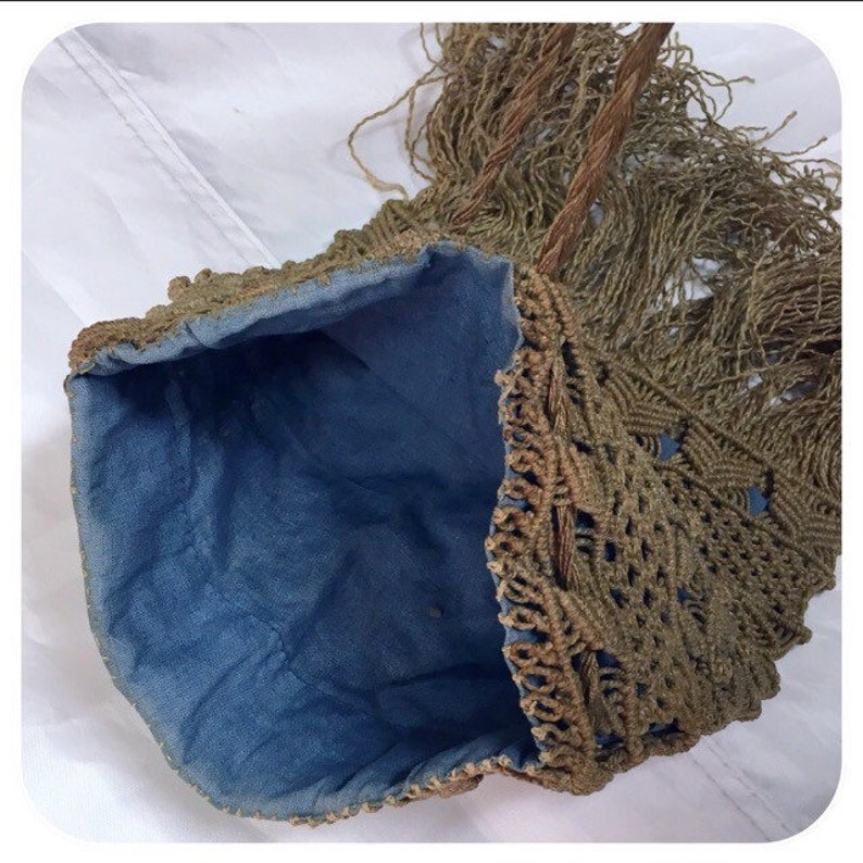 Hobo Bag Boho Bag 70s Hippie Handbag 80s Woven Purse Vintage Macrame Cross body Bag Shoulder Bag Small Purse Knitted Bag