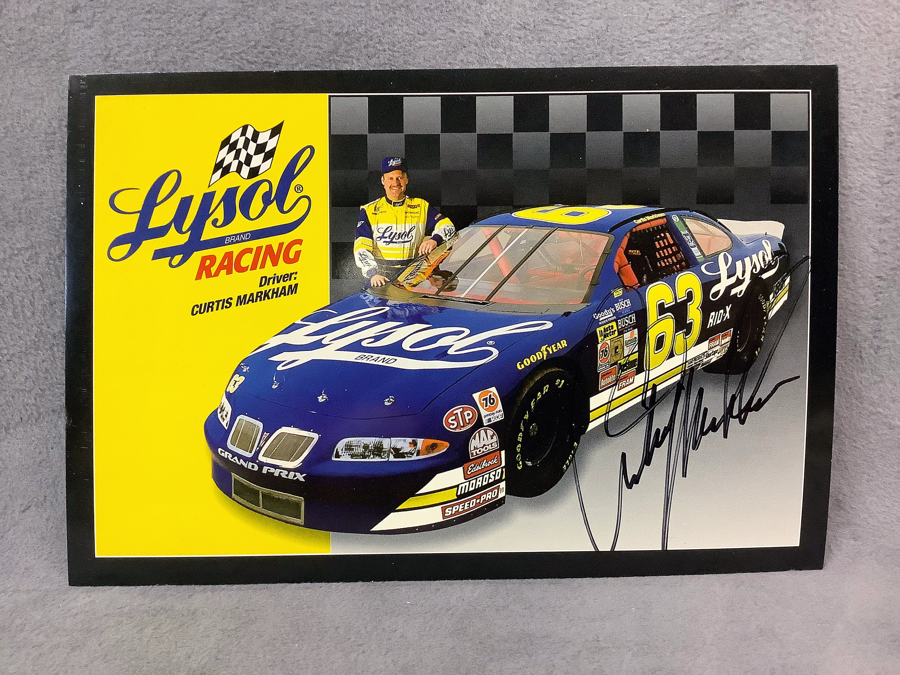 Curtis Markham Signed 1996 NASCAR Bush Grand National Series #63