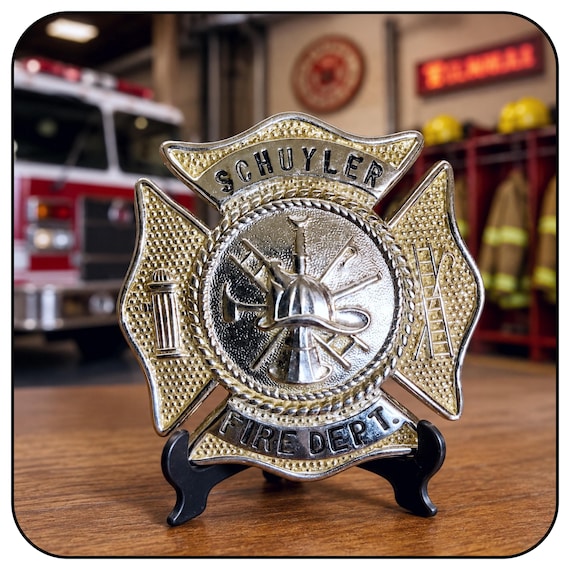 Rare Vintage Schuyler NY Fire Department Hat Badge Pin