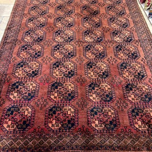Large Vintage Handwoven Turkish Rug: Oversize Wool Carpet (11.4 x 8.8 ft)
