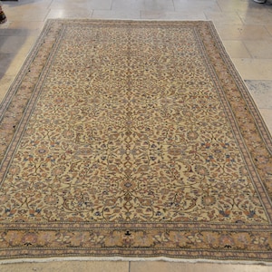Handwoven Turkish Wool Rug: Vintage Anatolian Carpet (9.8 x 6.3 ft)