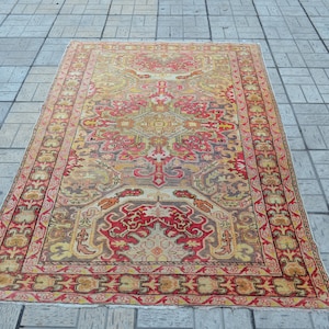Vintage Kayseri Turkish Rug: Handwoven Wool Carpet (6.4 x 4.3 ft)