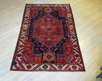 ヴィンテージトルコミラスラグ：小さな手織りウールカーペット（6 x