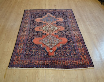 大型ヴィンテージトルコラグ：手織りウールトライバルカーペット（9.8