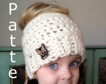 Crochet Pattern Kids Messy Bun Hat, Childs Messy Bun BeanIe, Ponytail Hat, Girls Beanie Messy Bun