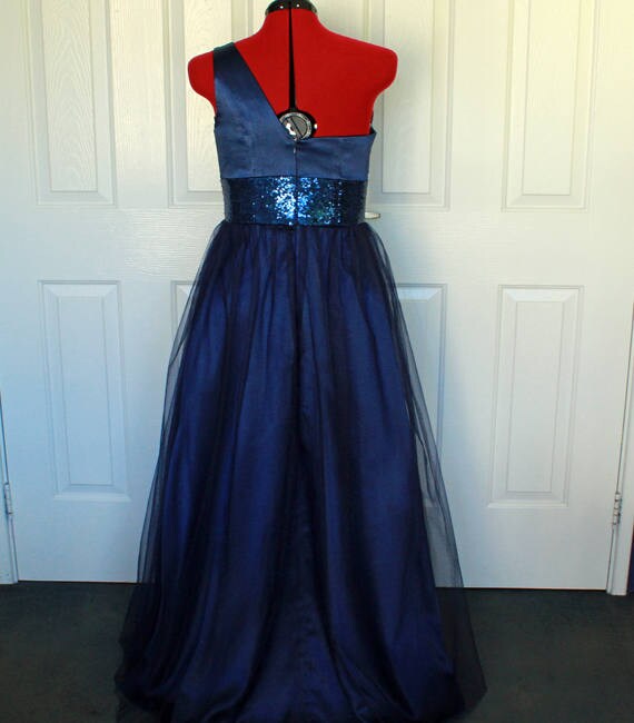 midnight blue ball gown
