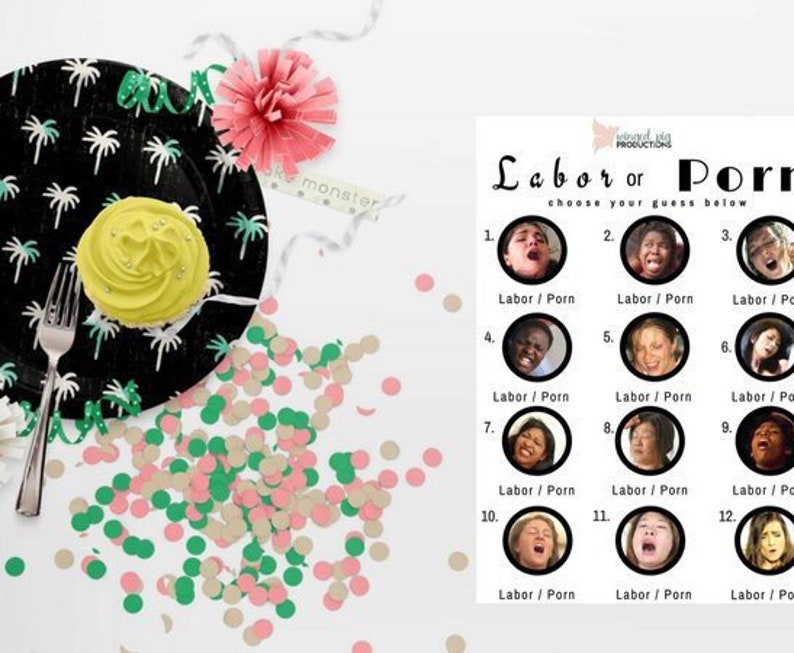 Labor Or Porn Baby Shower Game With Answer Key Black Etsy