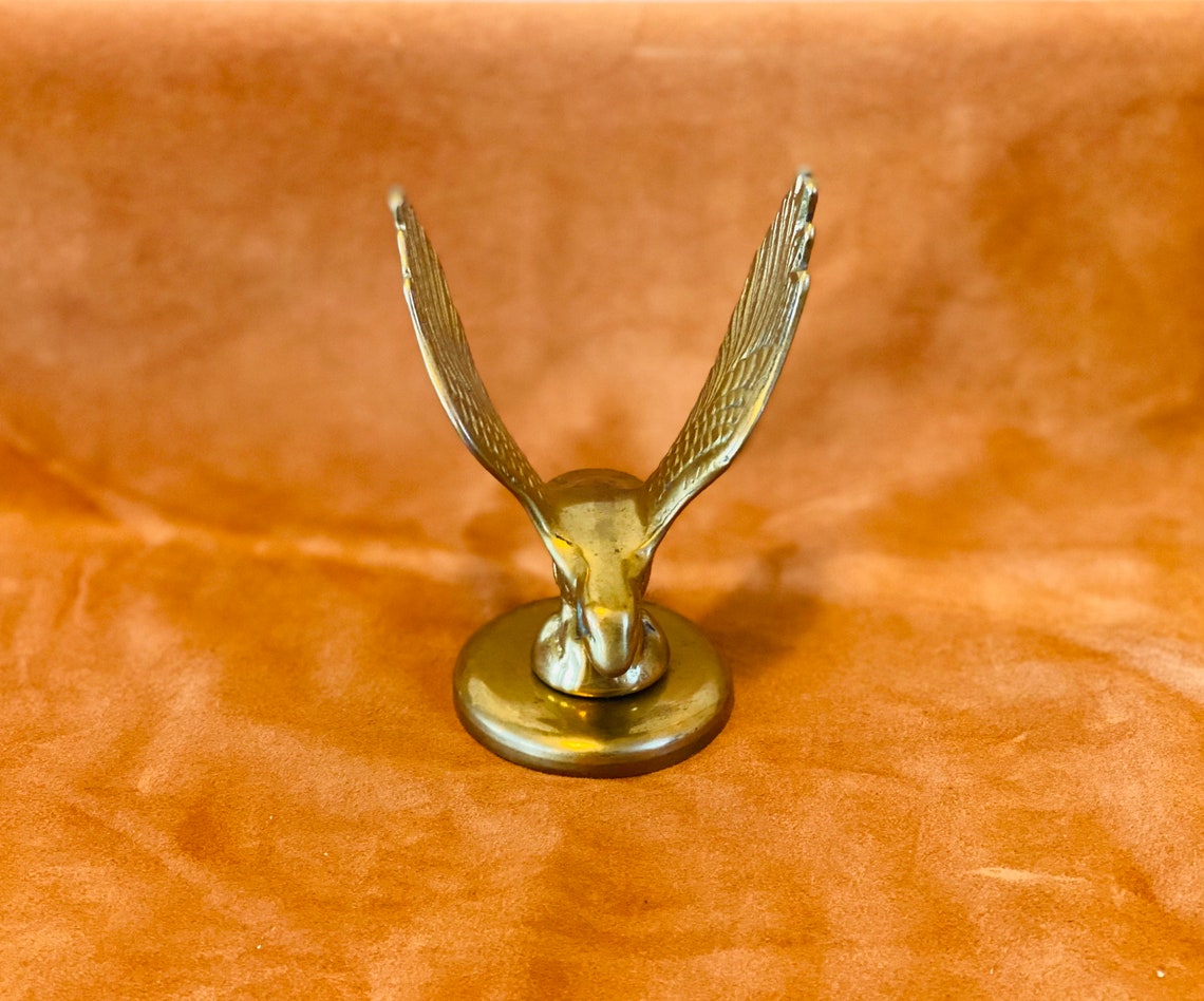 1950s Vintage Brass Eagle Figurine Paperweight Desk Ornament Etsy