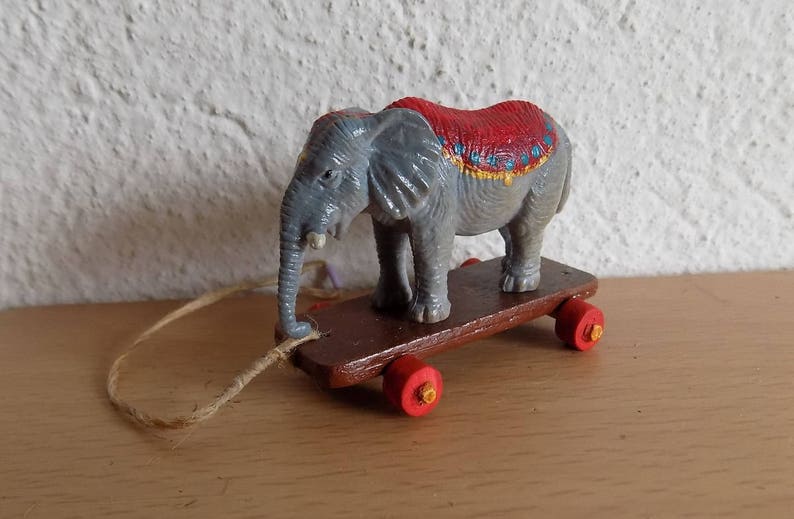 Dollhouse Miniature Elephant Pull Toy 112 Scale Toy for Etsy