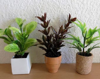 Dollhouse Miniature, Dollhouse Plants, Green Plants for Dollhouse, 1:12 scale, Miniature Plants, Dollhouse Accessories, Dollhouse Flowers