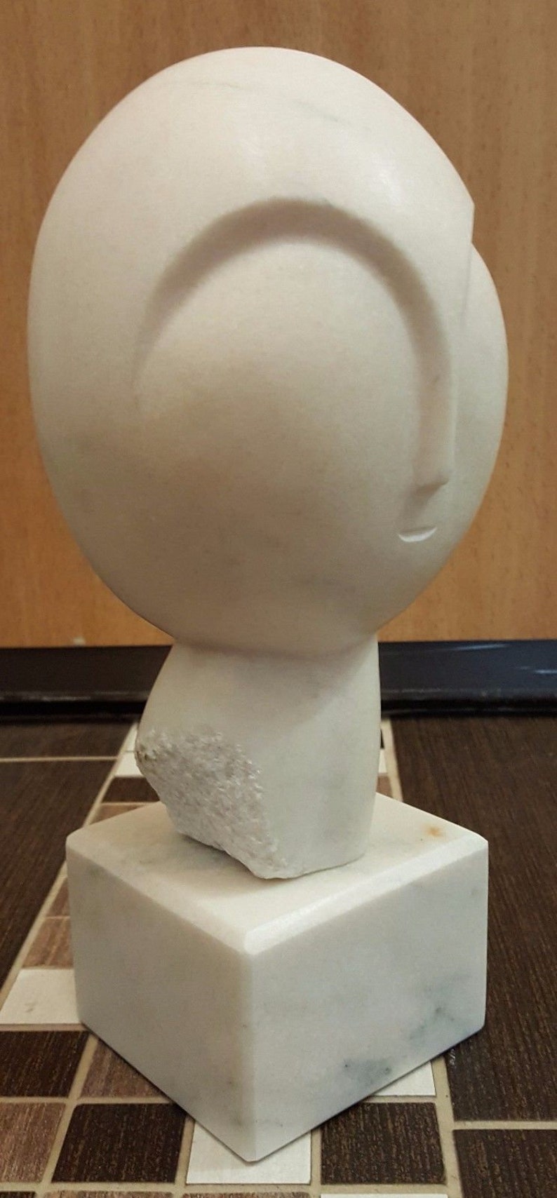 Marble Sculpture The head C. Brancusi Marble Base Figurine Figure image 6
