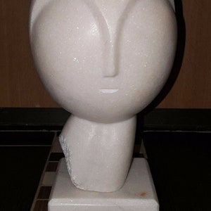 Marble Sculpture The head C. Brancusi Marble Base Figurine Figure image 1