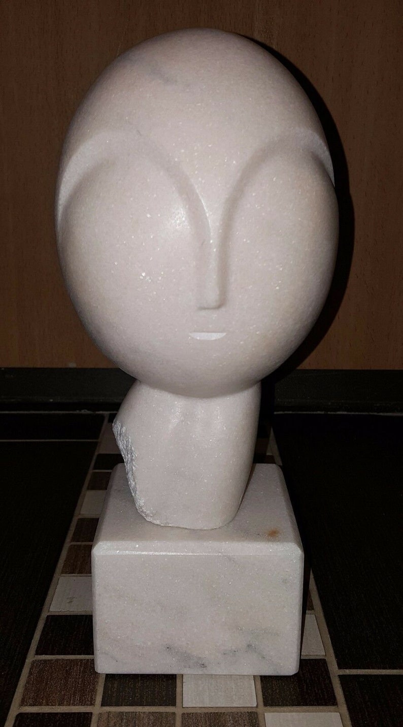 Marble Sculpture The head C. Brancusi Marble Base Figurine Figure image 1