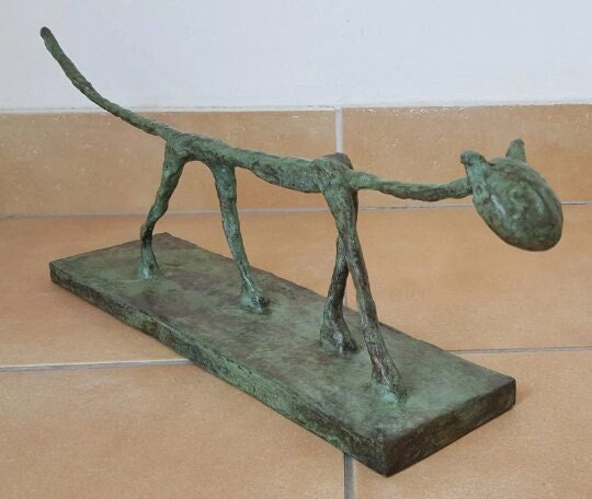 Sculpture Chat Maisie patinée bronze