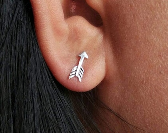 Tiny arrow stud earrings - 925 Sterling Silver - Arrow Studs - silver arrow studs - arrow posts - arrow jewelry - tiny stud earrings