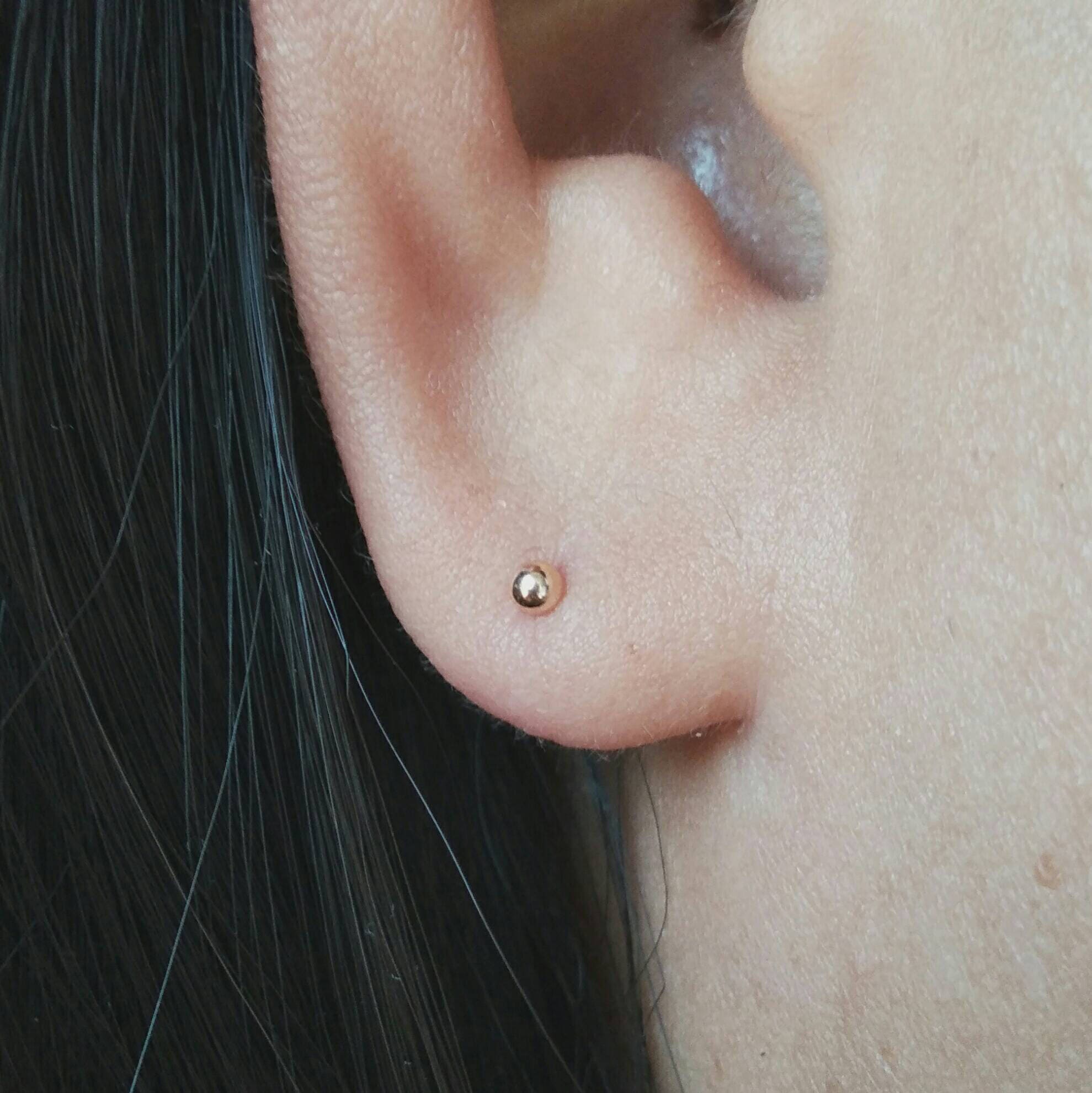 Tiny rose gold 2mm ball stud earrings 925 sterling silver Etsy