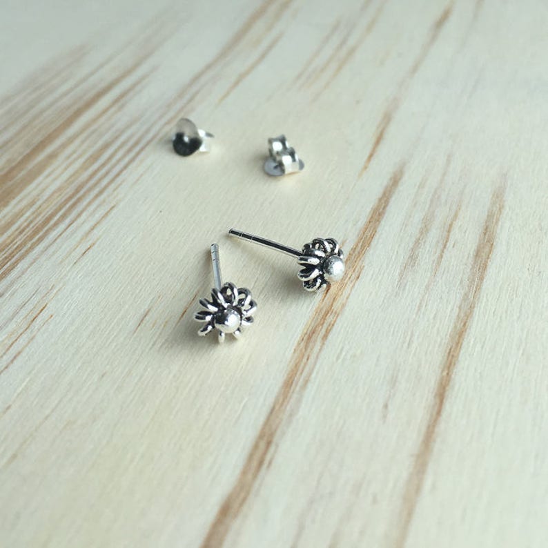 Tiny Boho Stud Earrings 925 Sterling Silver Bohemian Etsy