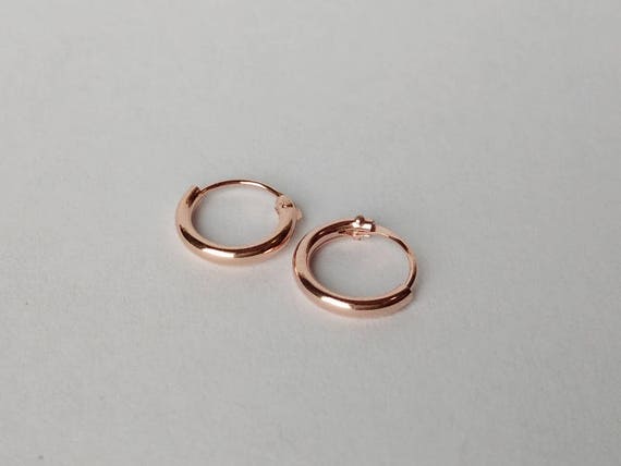 8mm Rose Gold Hoop Earrings Rose Gold Plated Cartilage Hoop | Etsy