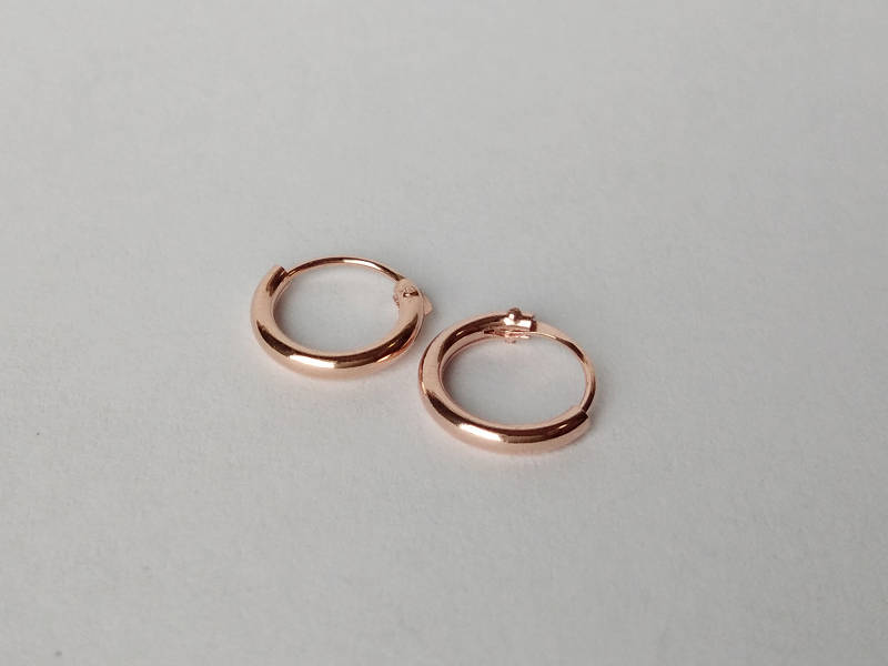 8mm Rose Gold Hoop Earrings Rose Gold Plated Cartilage Hoop - Etsy