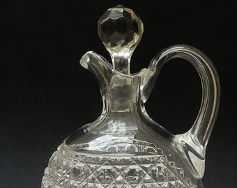 Victorian crystal spirit flagon decanter cane pattern