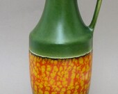 Dumler und Breiden West Germany vase model 347 in green with orange