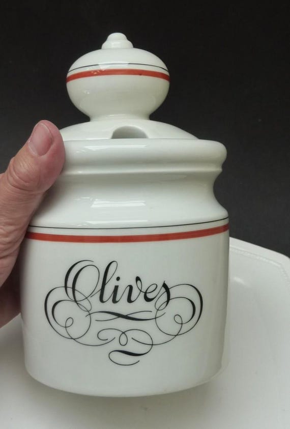 Porcelaine D'auteuil Bistrot Lidded Olive Jar Olives - Etsy