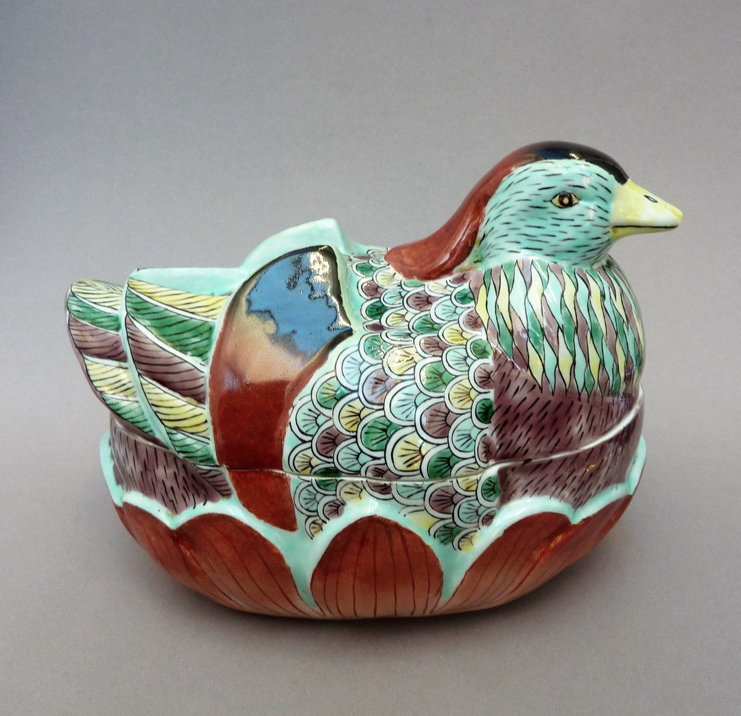 Vintage Chinese Porcelain Duck Tureen Etsy
