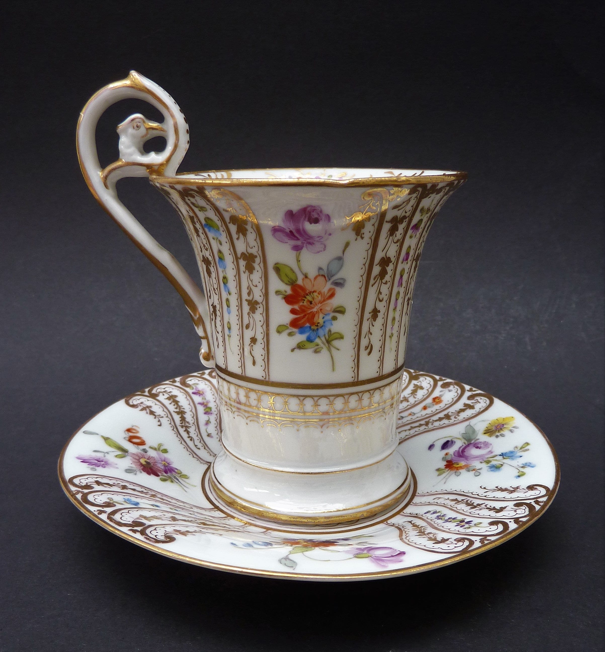Biedermeier Dresden Richard Klemm Meissen Porcelain Cup With