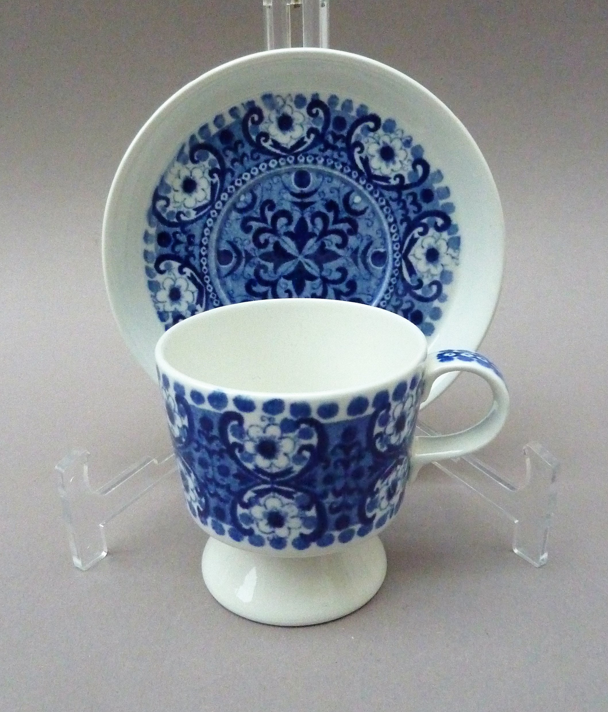 Arabia Ali Blue Footed Demitasse Cup With Saucer Etsy
