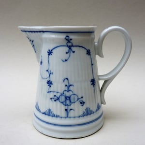 Rauenstein Greiner Blue Fluted Strawflower porcelain jug 19th century
