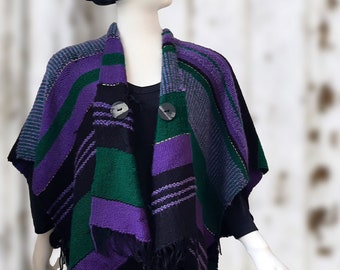 Handwoven Ruana with Sleeves