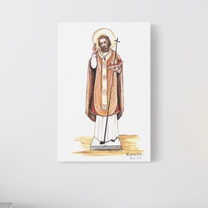 Saint Nicholas Watercolor Print: Christian Christmas Wall Art (Digital Download)