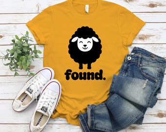 Found black and white Sheep SVG Psalm 23 Minimalist Christian T-Shirt Design (Instant Download)