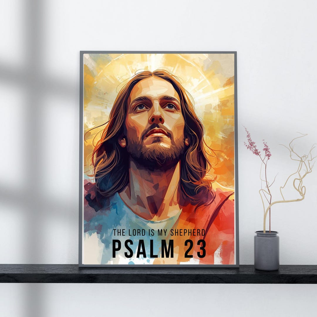 Psalm 23 the Lord is My Shepherd Watercolor AI Generated Art Christian ...