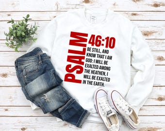Psalm 46:10 Christian T-Shirt Design (PNG SVG PDF)