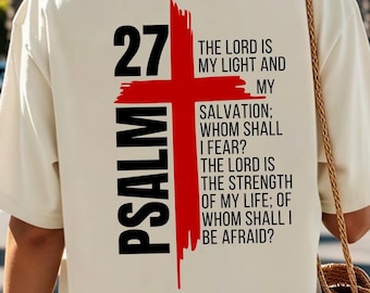 Diseño de camiseta con la cruz cristiana del Salmo 27: PNG, SVG, PDF (descarga digital)