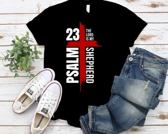 Psalm 23 Shepherd Cross SVG, Bible Verse PNG DTF (Digital Download)